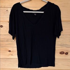 Victoria's Secret Black V-Neck Short Sleeve Tee